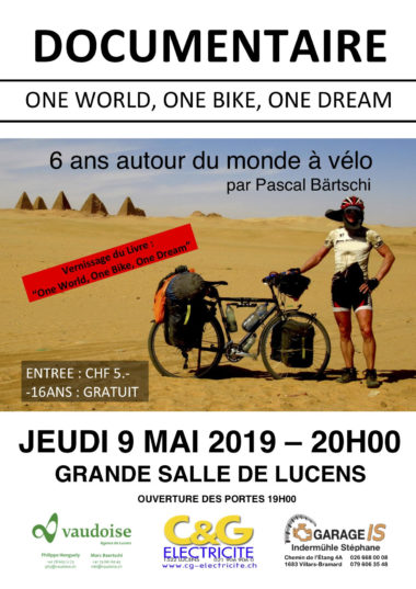 Soutenez la sortie du  livre et du film One world, One bike, One dream de Pascal Bärtschi