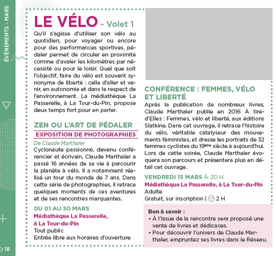 A tire-d'Elles, Femmes, vélo et liberté (conférence) à La Tour-du-Pin