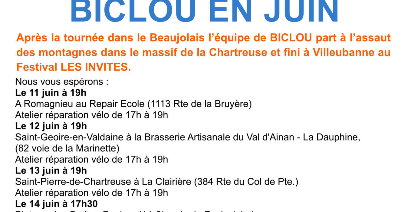Spectacle "Biclou" au Massif de la Chartreuse et à Villeurbanne(Cie Les Tansformateurs)
